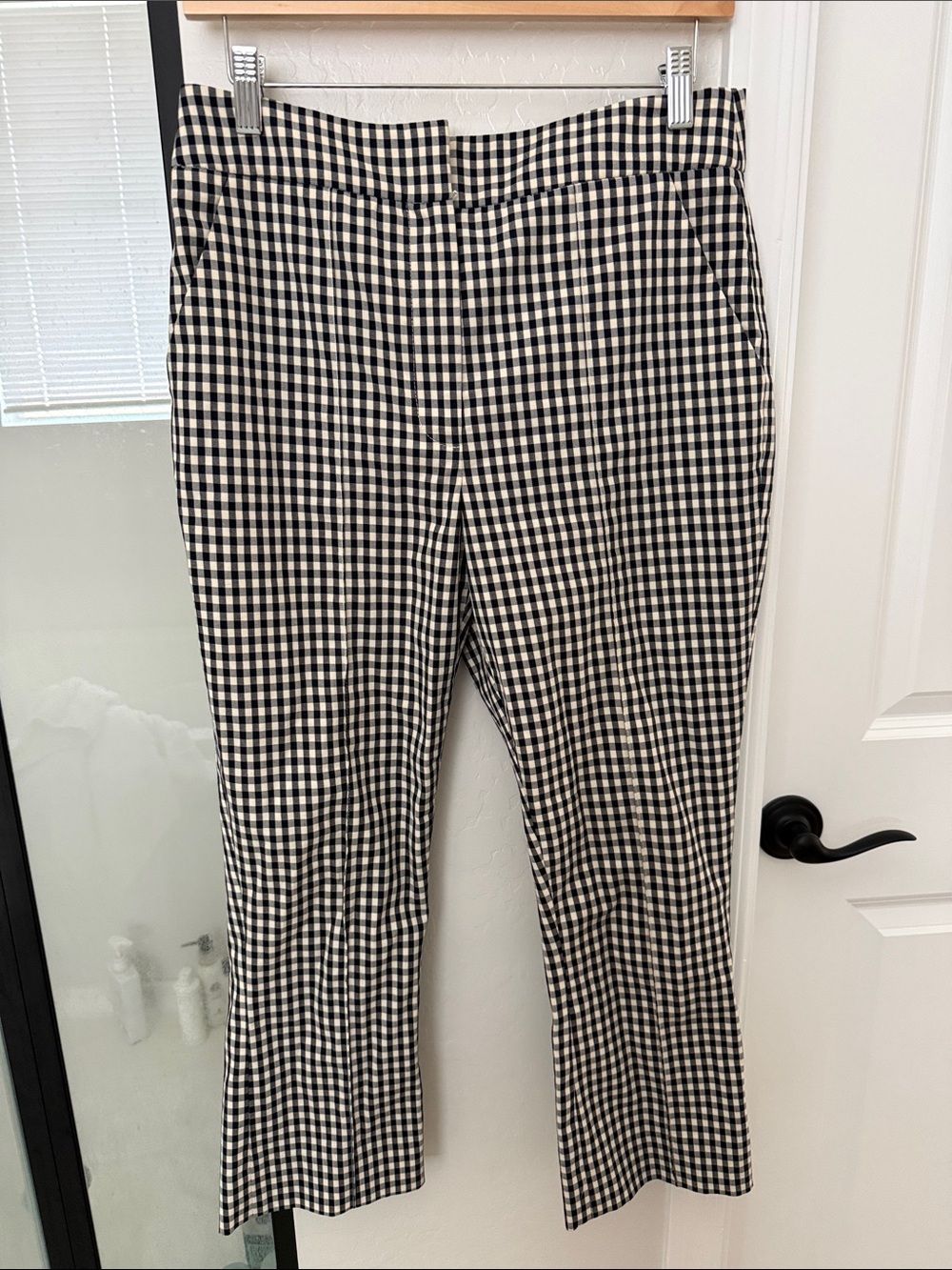 Veronica Beard Black & White Gingham Ankle Pants